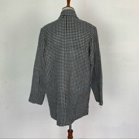 Caslon Medium Black White Houndstooth Open Front Long Sleeve Lightweight Jacket - Picture 5 of 8